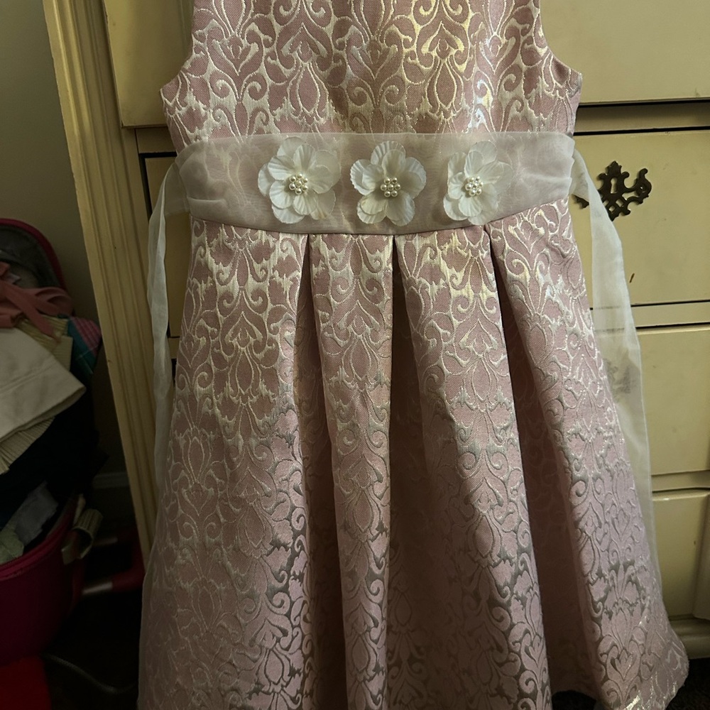 Elegant Pink Floral Kids Dress